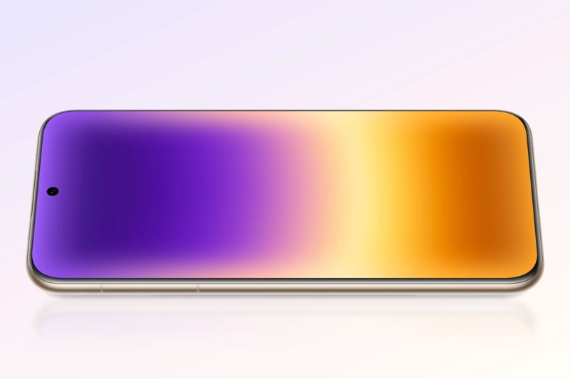 Màn hình cong bốn cạnh trên HUAWEI Pura 90 Plus với viền mỏng và camera selfie dạng đục lỗ.