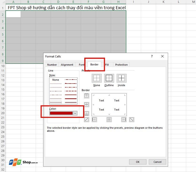 Hướng dẫn cách thay đổi màu viền trong Excel (ảnh 6)