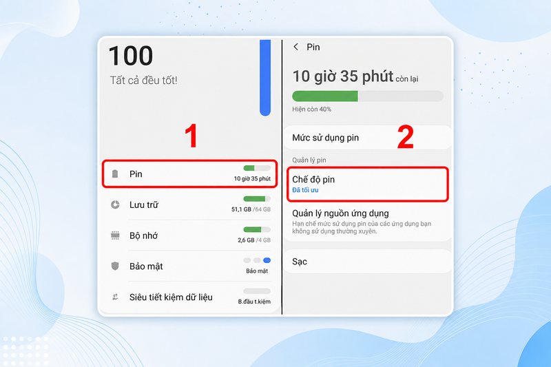 cách tiết kiệm pin cho điện thoại Samsung 4