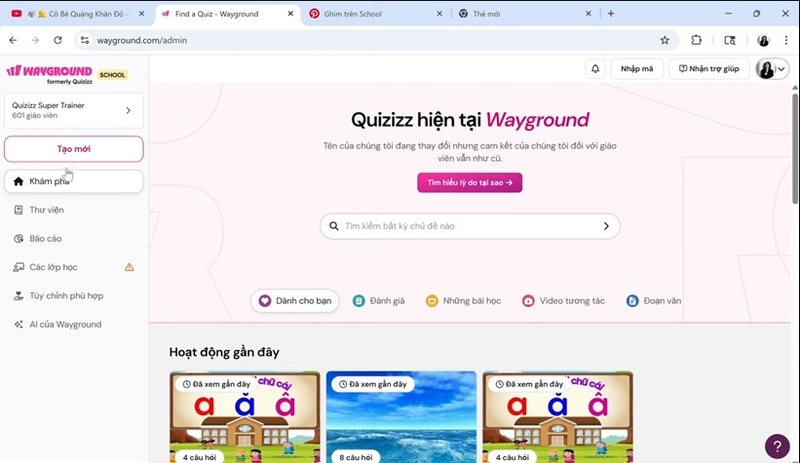 Hướng dẫn dùng Wayground cho giáo viên 4