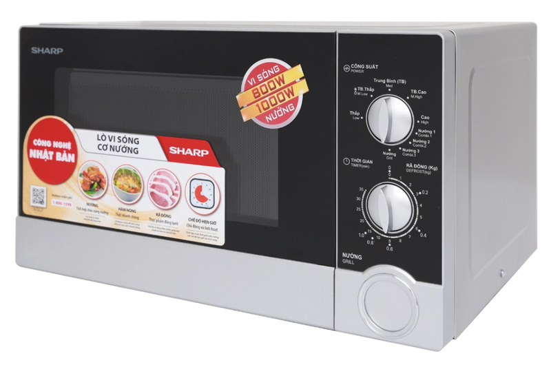 Hướng dẫn d&ugrave;ng l&ograve; vi s&oacute;ng Sharp 800W (1)