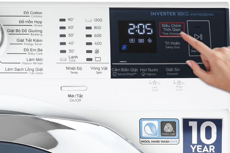 su dung may giat electrolux 10 kg