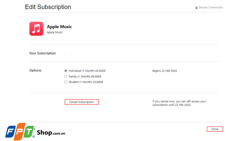 Cách hủy đăng ký Apple Music trên website 3