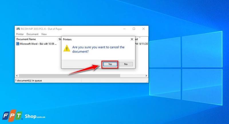 Hủy lệnh in trên máy tính - 08