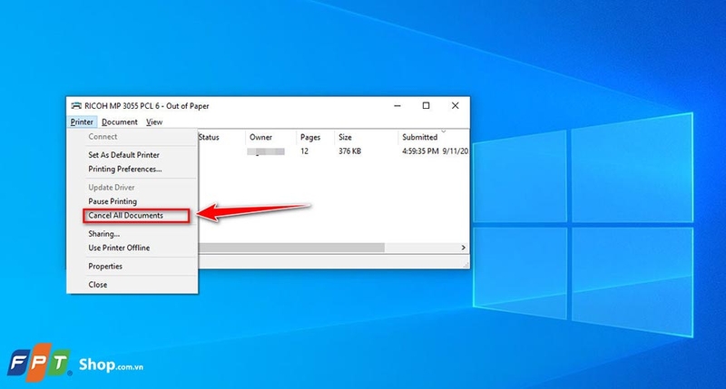 Hủy lệnh in trên máy tính - 10