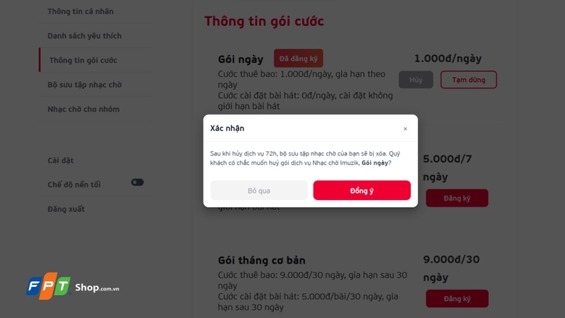 Xác nhận yêu cầu hủy
