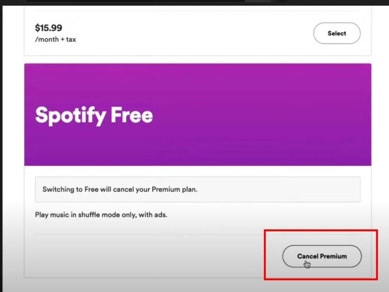 hủy spotify premium hình 7
