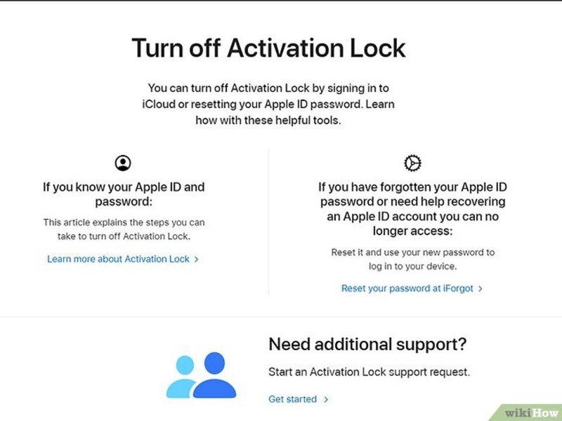 Truy cập trang hỗ trợ của Apple dành cho Activation Lock (khóa kích hoạt).