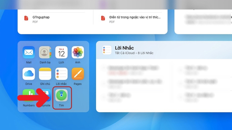Sau khi đăng nhập, tìm và chọn mục&nbsp;Tìm (Find My).
