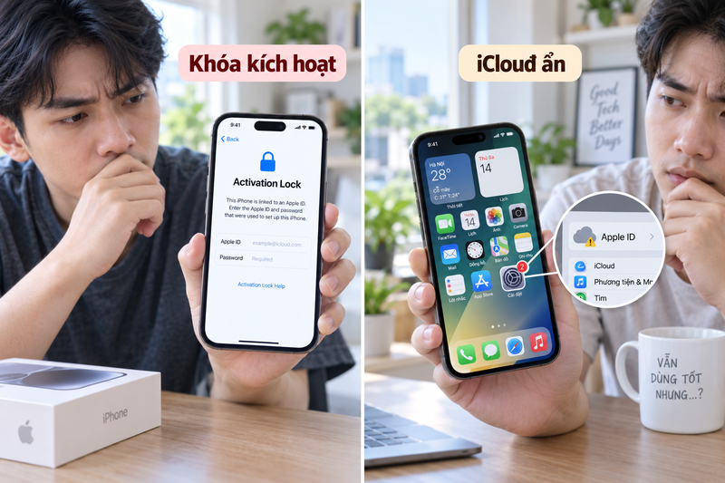 Phân biệt giữa khóa kích hoạt và hiện tượng iCloud ẩn