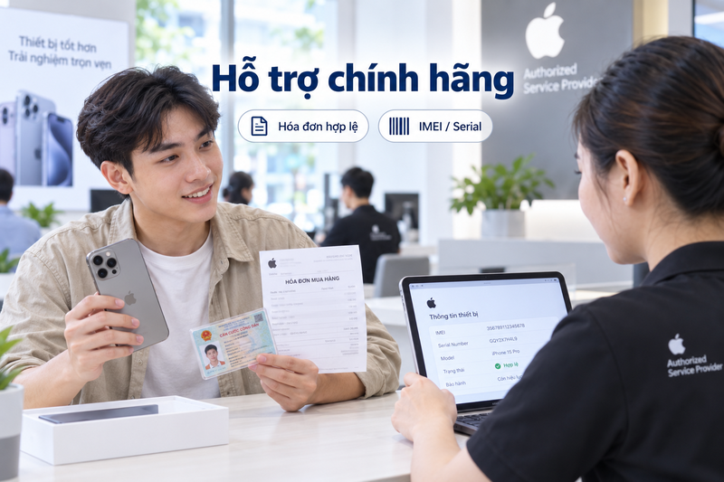 Liên hệ trung tâm hỗ trợ chính hãng với hóa đơn hợp lệ