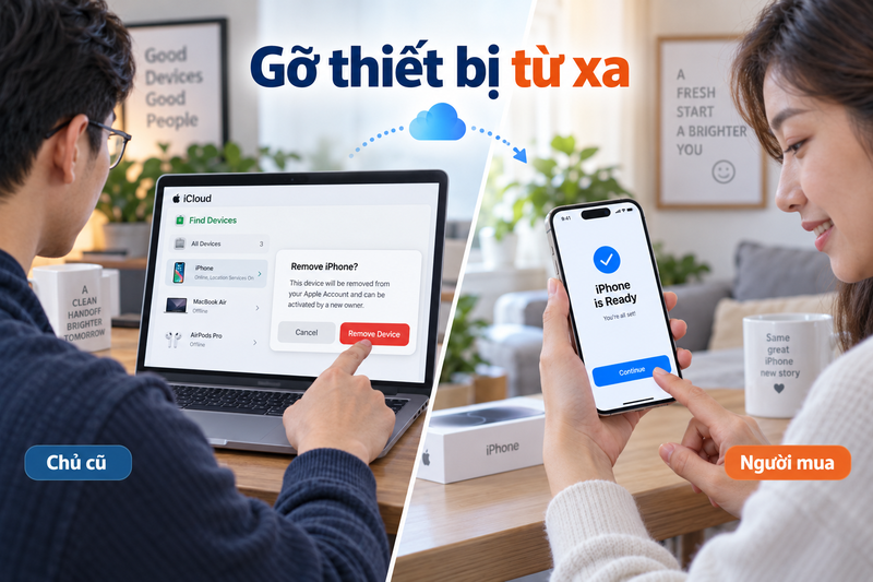 Yêu cầu chủ sở hữu cũ gỡ bỏ thiết bị khỏi tài khoản từ xa