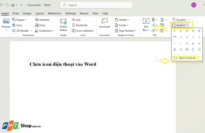 Lựa chọn các loại icon khác nhau