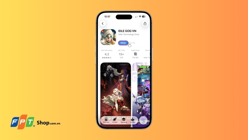 Nhấn Nhận để tải game về thiết bị