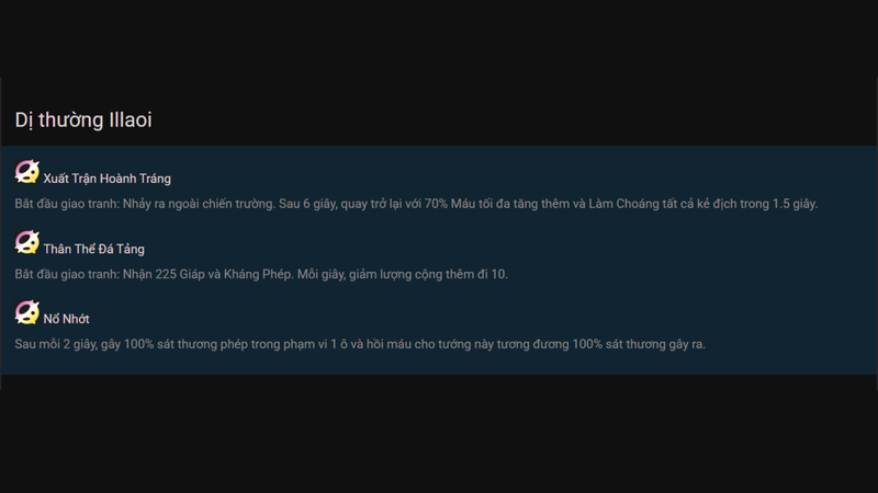 Dị thường phù hợp với Illaoi mùa 13 DTCL