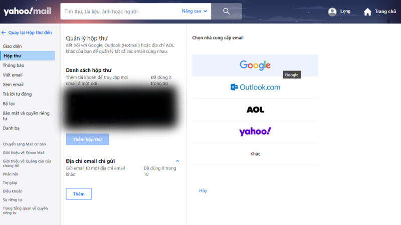 Đối với những nguồn email máy chủ 2