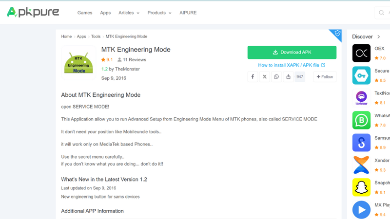 Dùng MTK Enginerring Mode