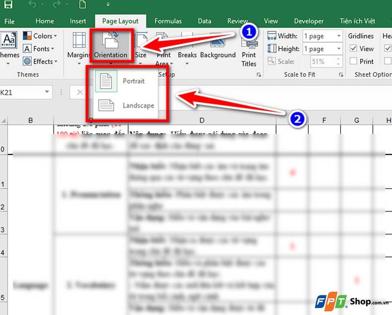 In bảng tính Excel trong một trang - 04