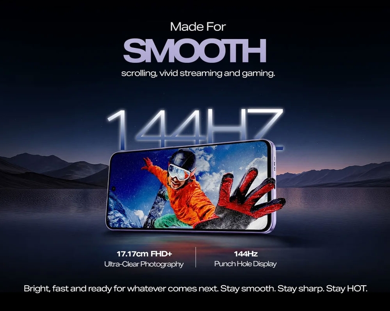Màn hình hỗ trợ tần số quét thích ứng 144 Hz.