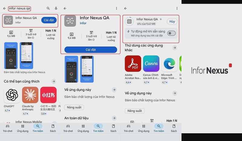 Cách tải Infor Nexus QA trên Android