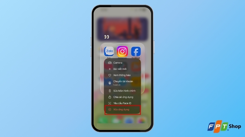 Gỡ ứng dụng Instagram trên iPhone