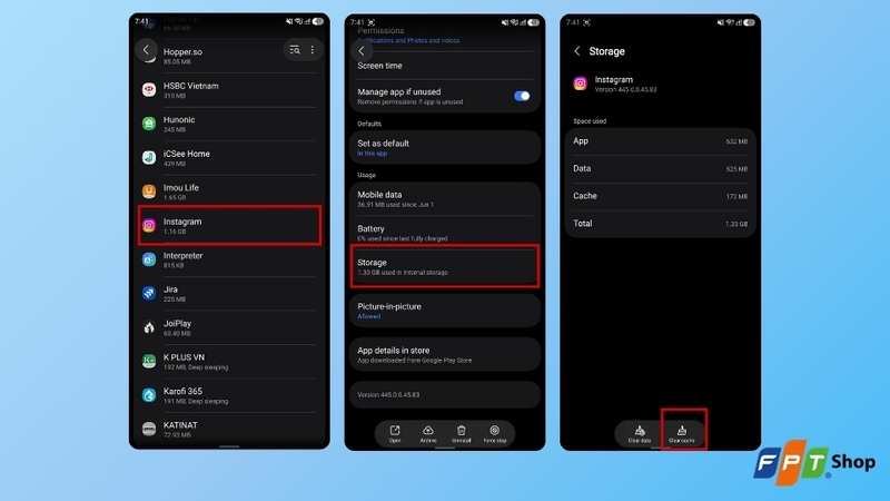 Xóa bộ nhớ đệm của Instagram trên Android