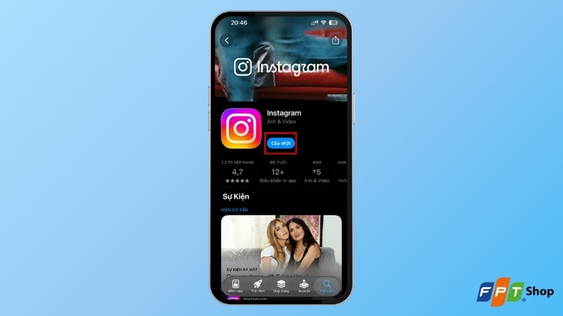 Cập nhật Instagram lên phiên bản mới nhất