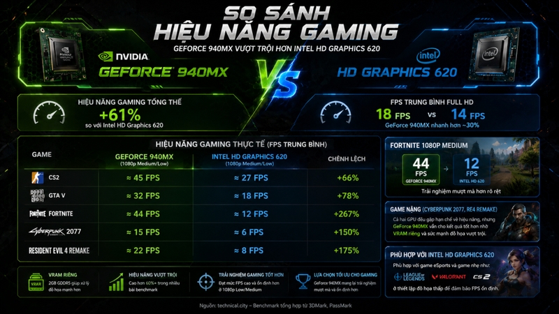 So sánh hiệu năng gaming