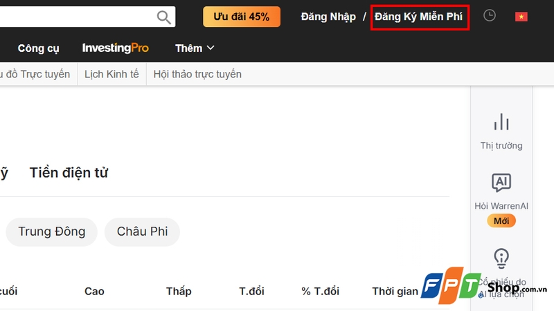 Nhấn chọn "Đăng ký miễn phí"