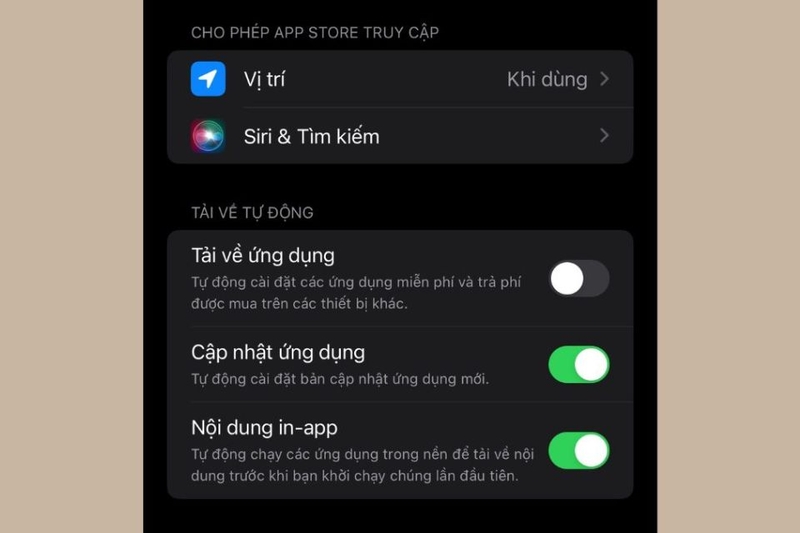 Tắt cập nhật ứng dụng tự động