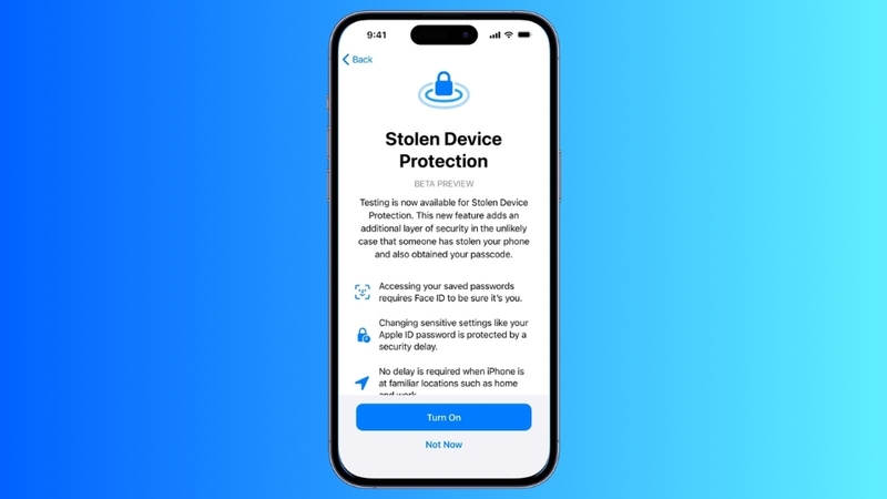 Tự động kích hoạt Stolen Device Protection