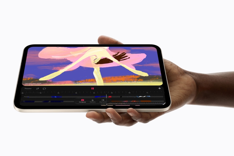 CPU, GPU và bộ nhớ thống nhất được nâng cấp giúp iPad mini 8 xử lý các dự án hoạt hình trên Procreate Dreams nhanh hơn.