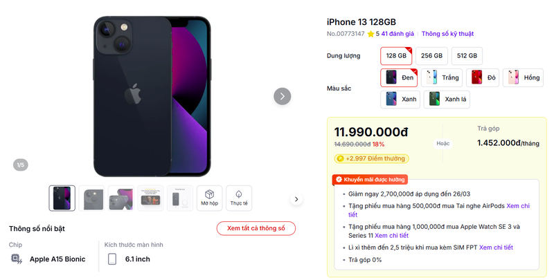 iphone 13 giá bao nhiêu 2026 (ảnh 1)