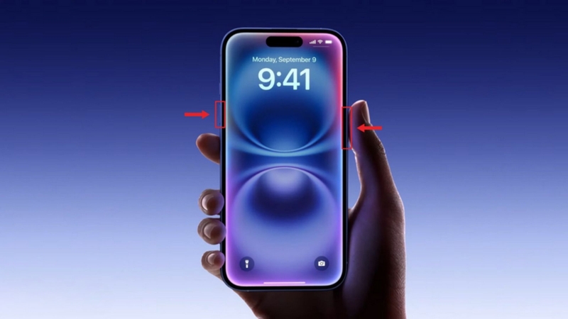 Khởi động lại iPhone 16