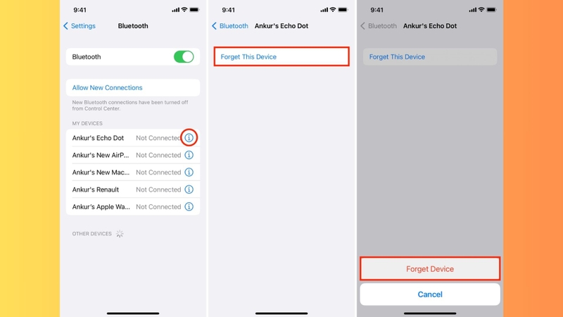 Quên thiết bị Bluetooth và ghép nối lại