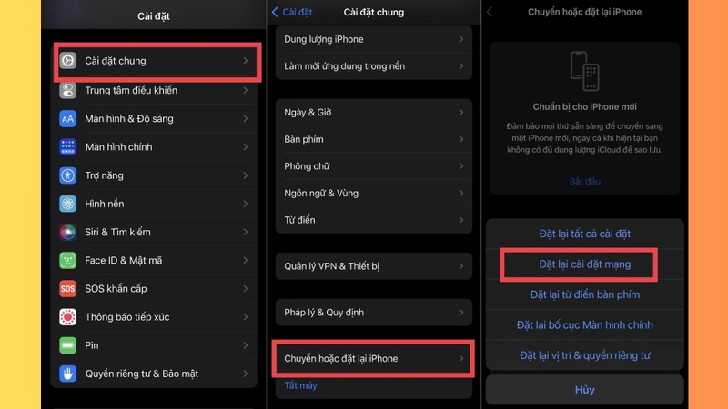 Đặt lại cài đặt mạng trên iPhone 16