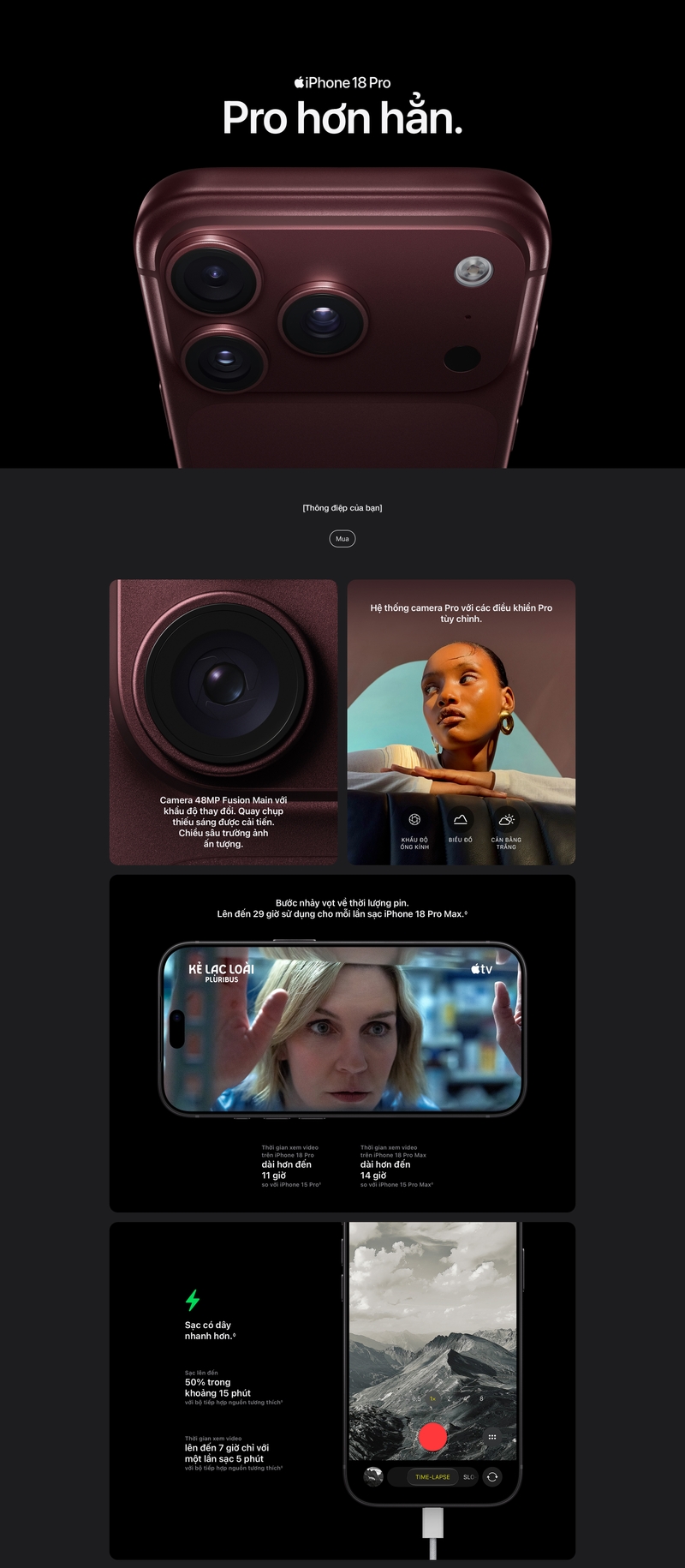 iPhone 18 Pro chính hãng tại thị trường Việt Nam có giá khởi điểm từ 38.990.000đ cho phiên bản dung lượng thấp nhất 256GB
