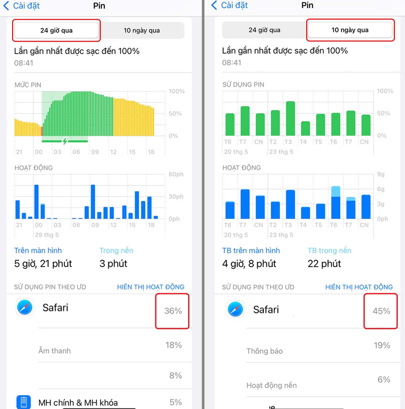iPhone bị hao pin ban đêm 3