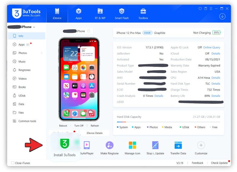 Kết nối iPhone với iTunes hoặc 3uTools