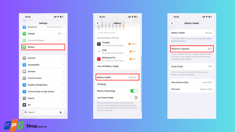 Cách kiểm tra dung lượng pin iPhone