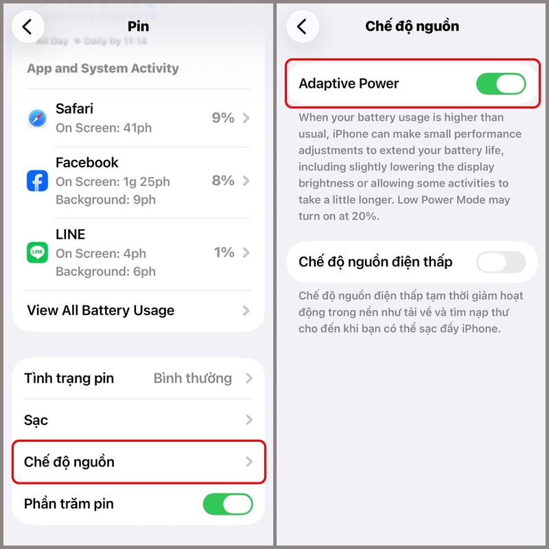 iPhone nào có chế độ Adaptive Power 4