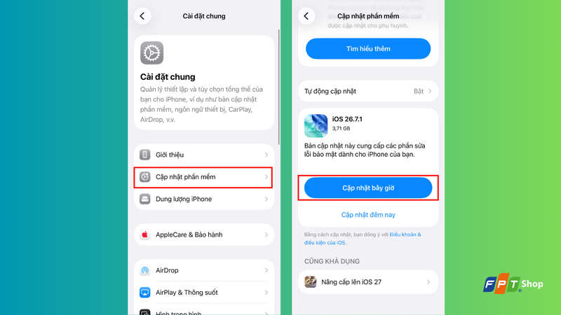 Cập nhật iOS lên phiên bản mới nhất