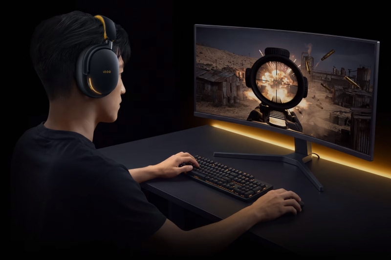 iQOO Gaming Headset tích hợp hệ thống đèn ở hai bên chụp tai, hỗ trợ nhiều hiệu ứng hiển thị khác nhau.
