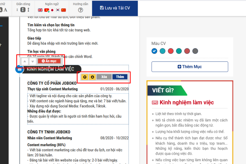 truy cập vào trang chính thức của Joboko CV và đăng ký tài khoản