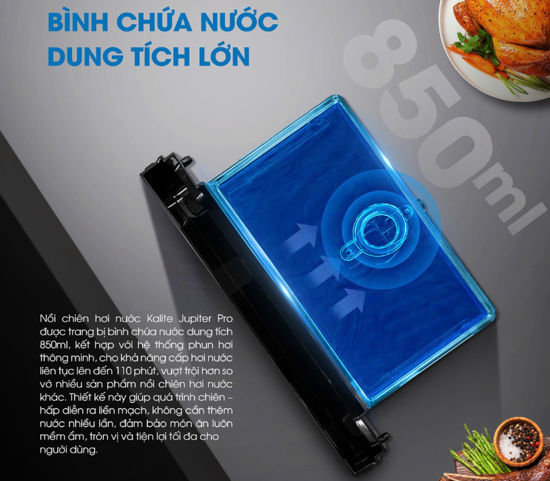 Nồi chiên không dầu hơi nước Kalite 18 lít Jupiter Pro - hình 4