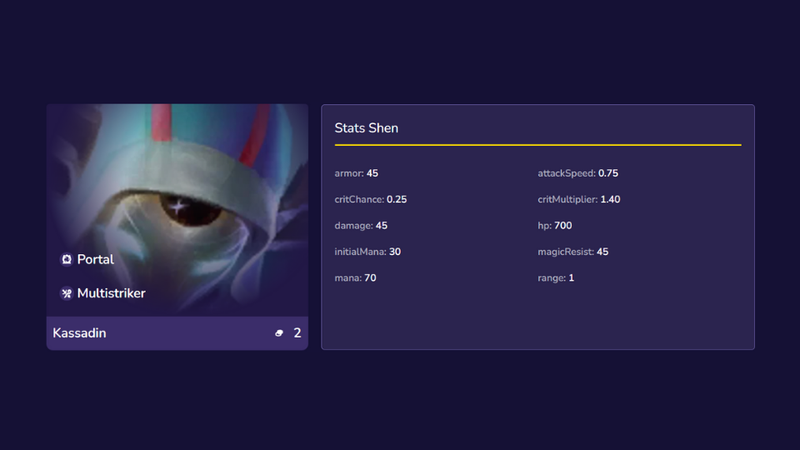Chỉ số cơ bản của Kassadin DTCL mùa 12