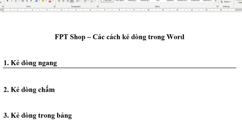 Cách kẻ dòng trong Word - 09