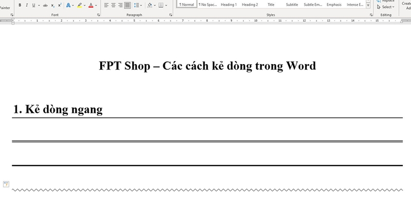 Cách kẻ dòng trong Word - 08