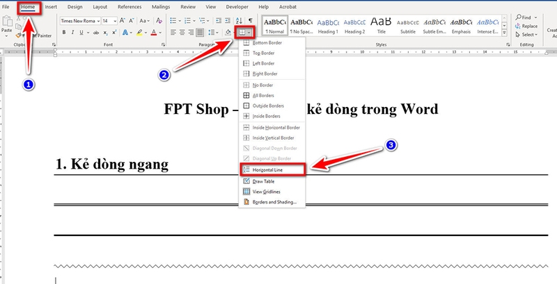 Cách kẻ dòng trong Word - 07