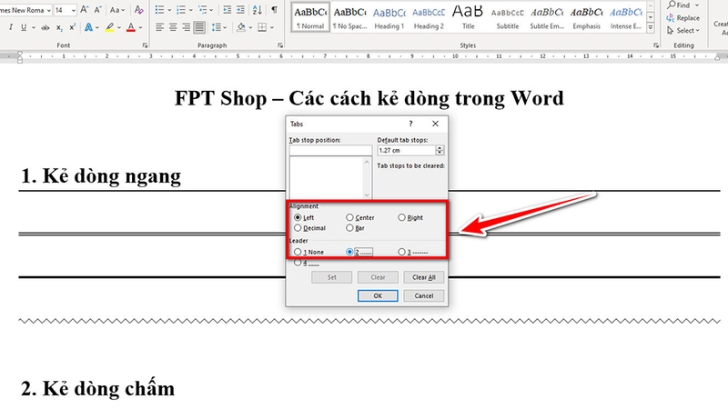Cách kẻ dòng trong Word - 05